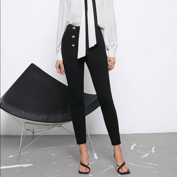 🖤 CLASSIC BLACK HIGH WAIST SKINNY PANTS! - Picture 3 of 6